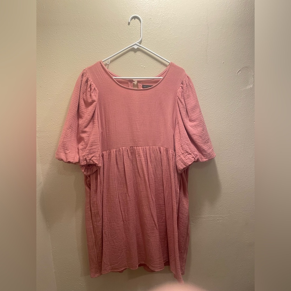 Pink Puff Sleeve Dress